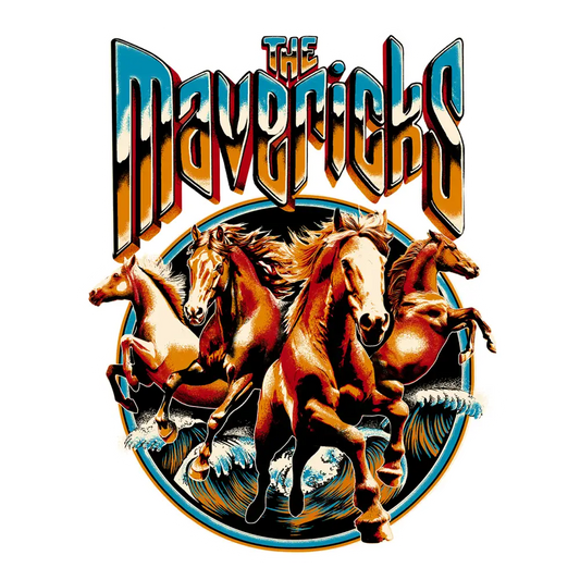 The Mavericks’ band logo with horses.