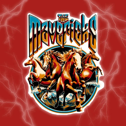 The Mavericks’ horse graphic.