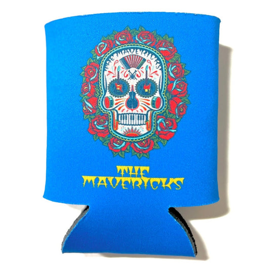 Rose Skull Blue Canned Drink Koozie