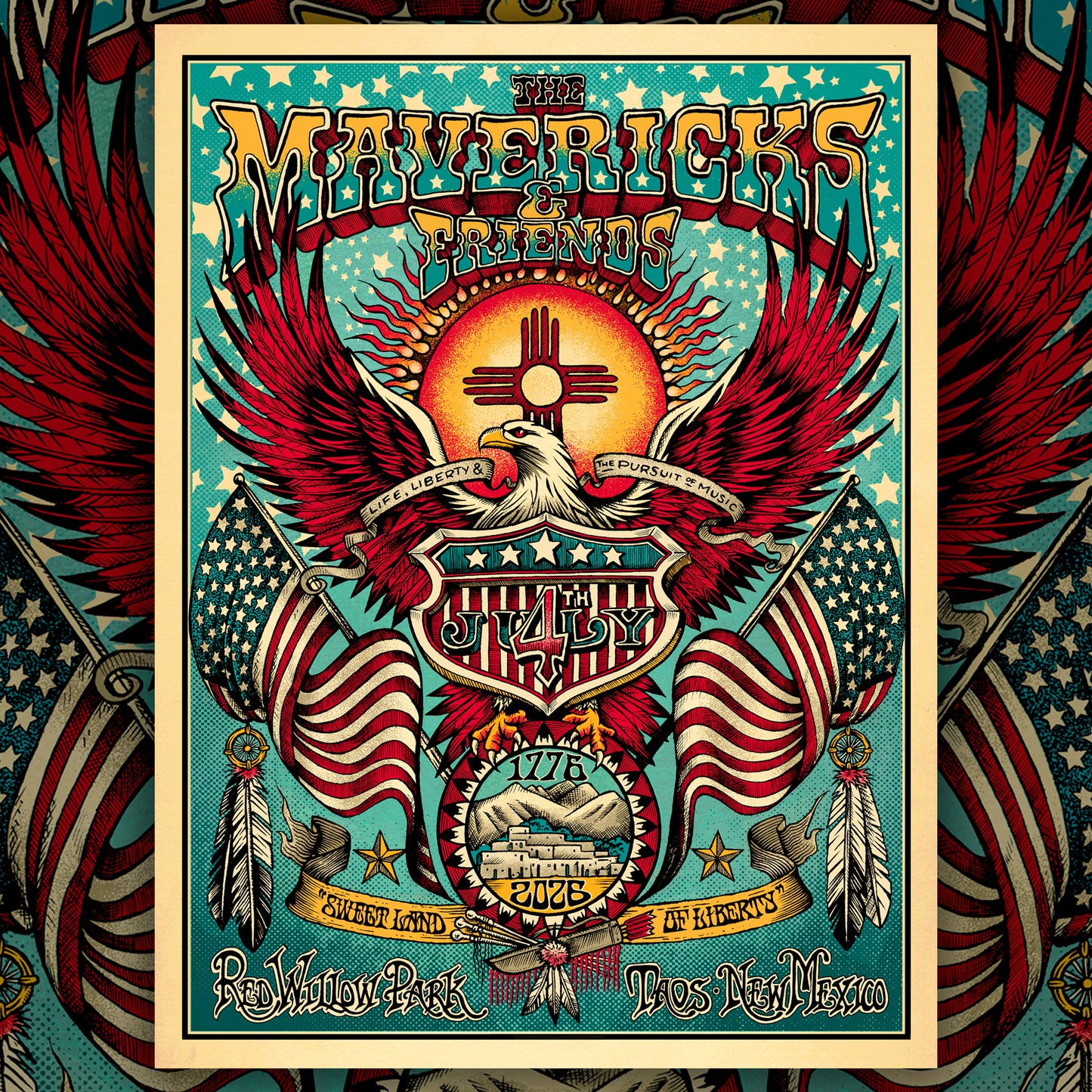 Autographed Taos, NM - 4th of July Celebration Poster