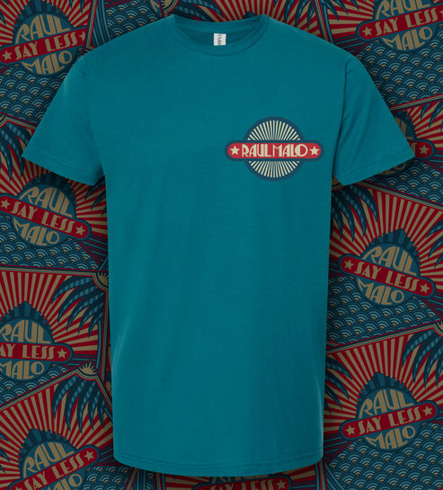Teal t-shirt with a retro-style ’Multnomah’ logo on the chest.