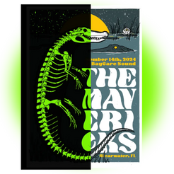 Concert poster with alligator theme.