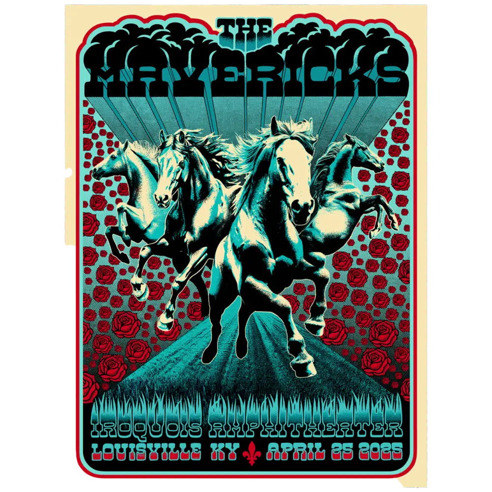 Concert poster with horses.