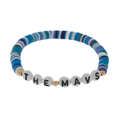 Colorful beaded bracelet with letter beads.
