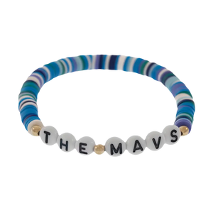 Colorful beaded bracelet with letter beads.