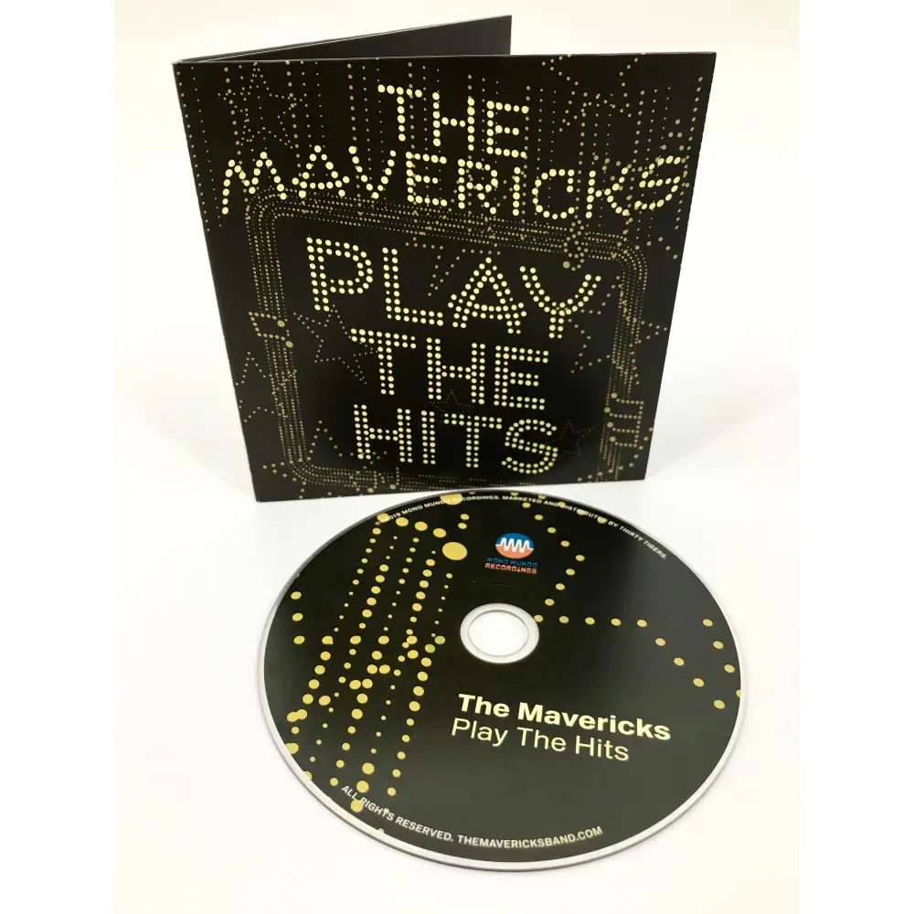 CD album titled ’The Mavericks Play The Hits’ with an open jewel case displaying the cover art.