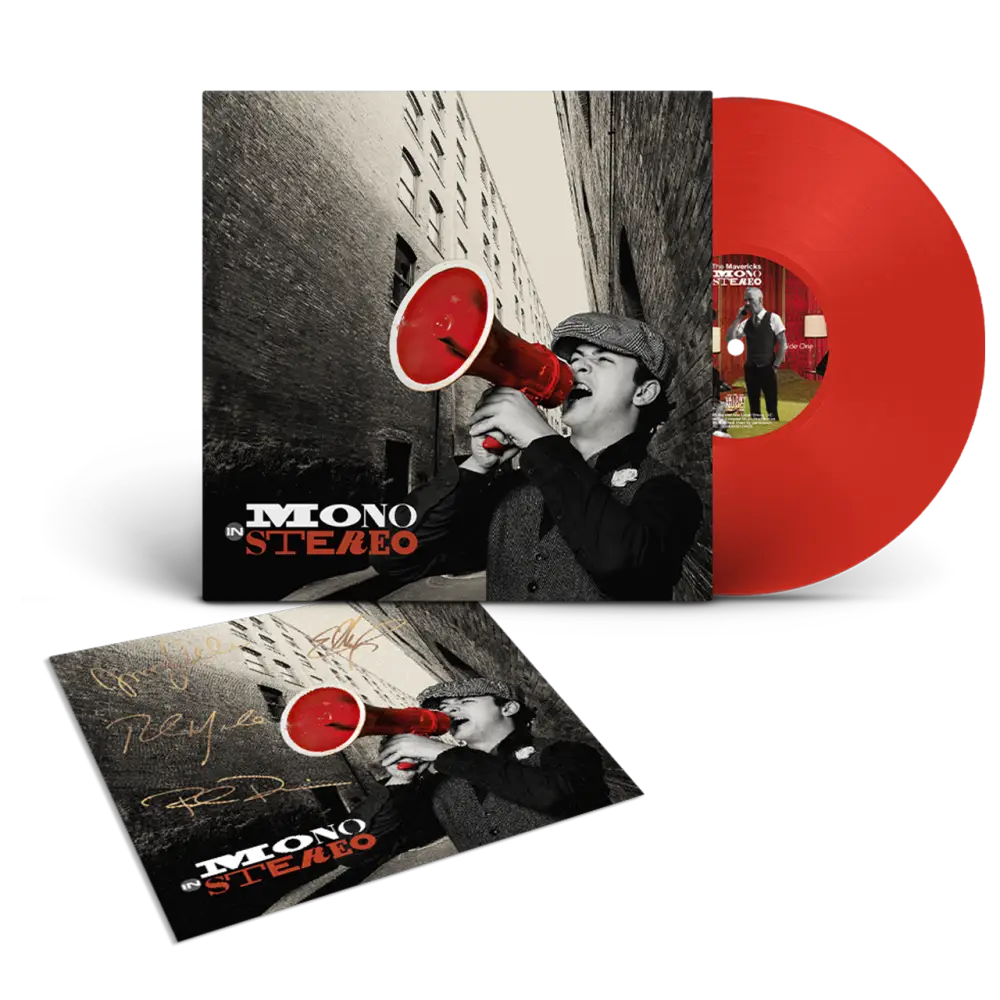 Red vinyl record album.