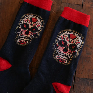 Skull-themed socks.