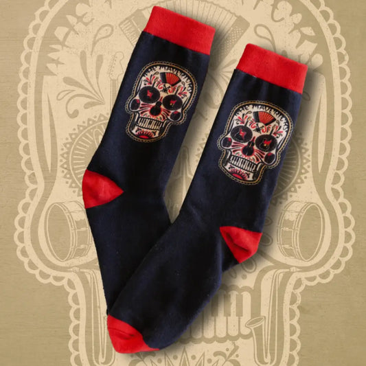 Skull-themed socks.