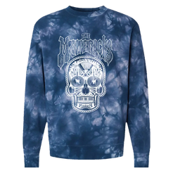 Blue tie-dye sweatshirt.