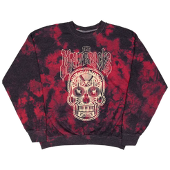 Tie-dye sweatshirt featuring a skull design and ’Mavericks’ text.
