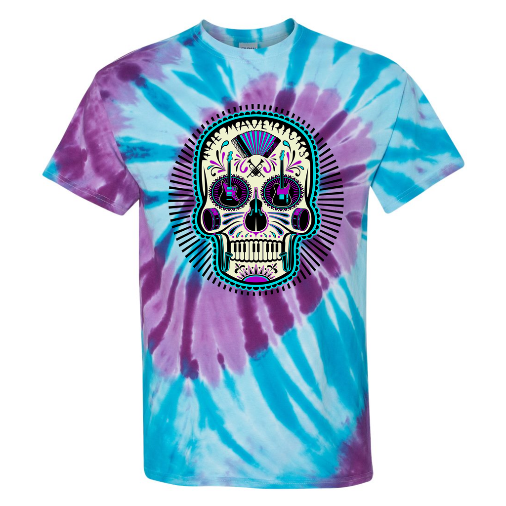 Purple and Blue Ray Skull Tie Dye Shirt