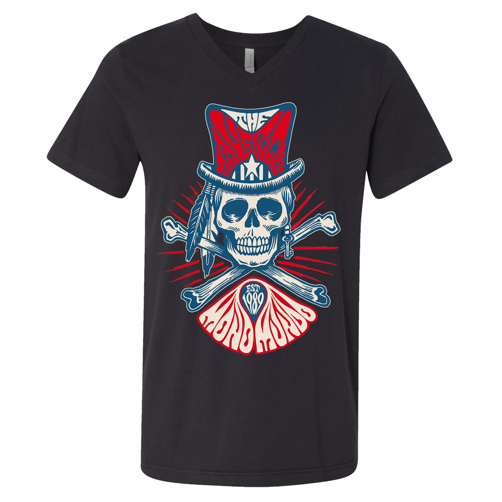 Mavericks Top Hat Skull V-Neck Shirt