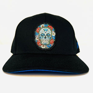 Flower Skull Snapback Baseball Cap