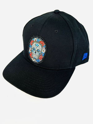 Flower Skull Snapback Baseball Cap